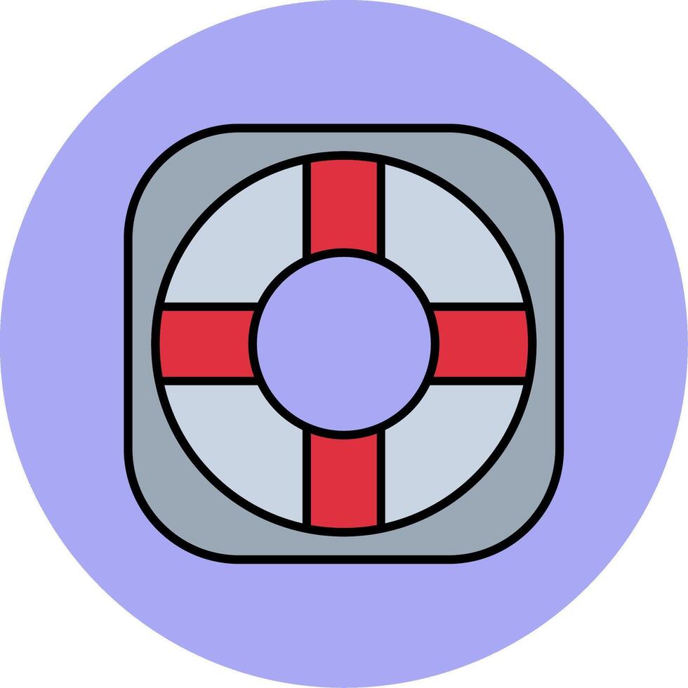 Rettungsring Linie gefüllt Mehrfarben Kreis Symbol vektor
