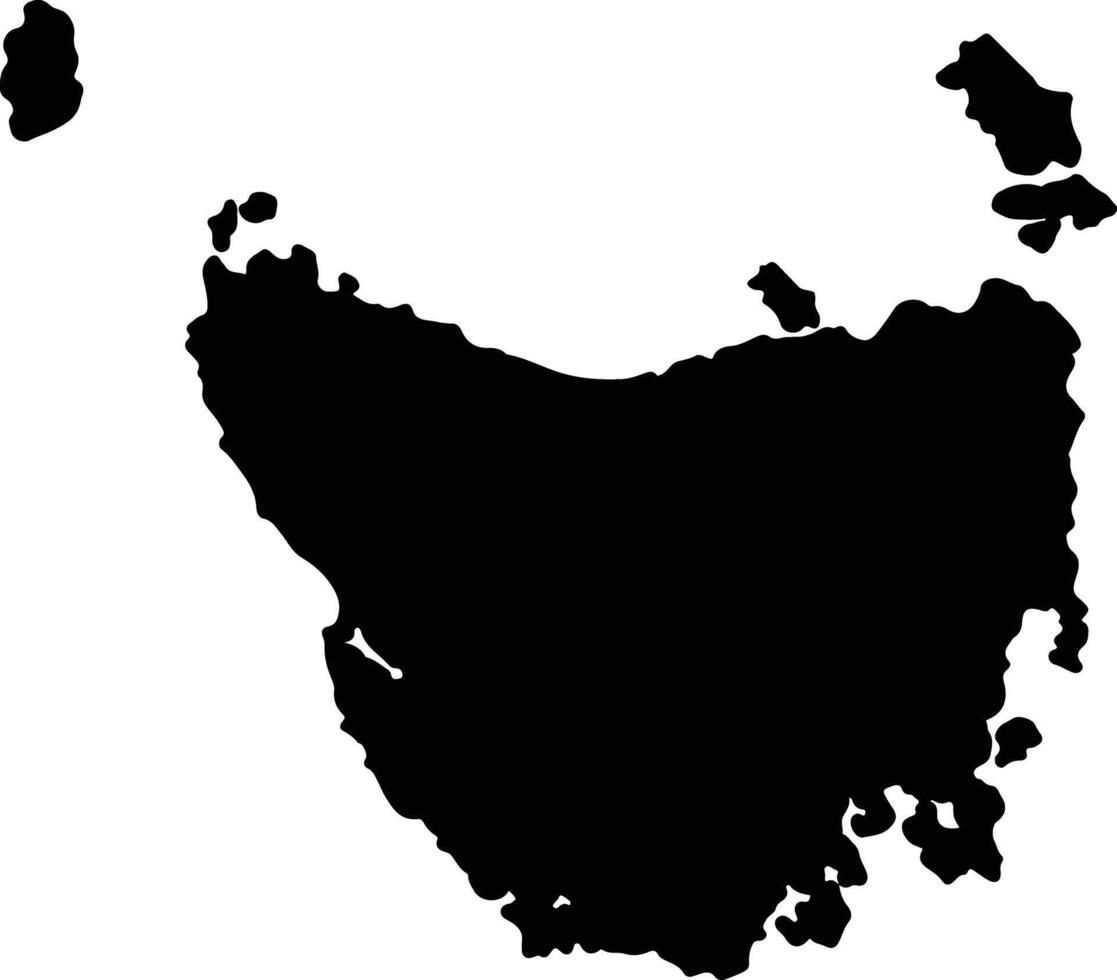 tasmania Australien silhuett Karta vektor