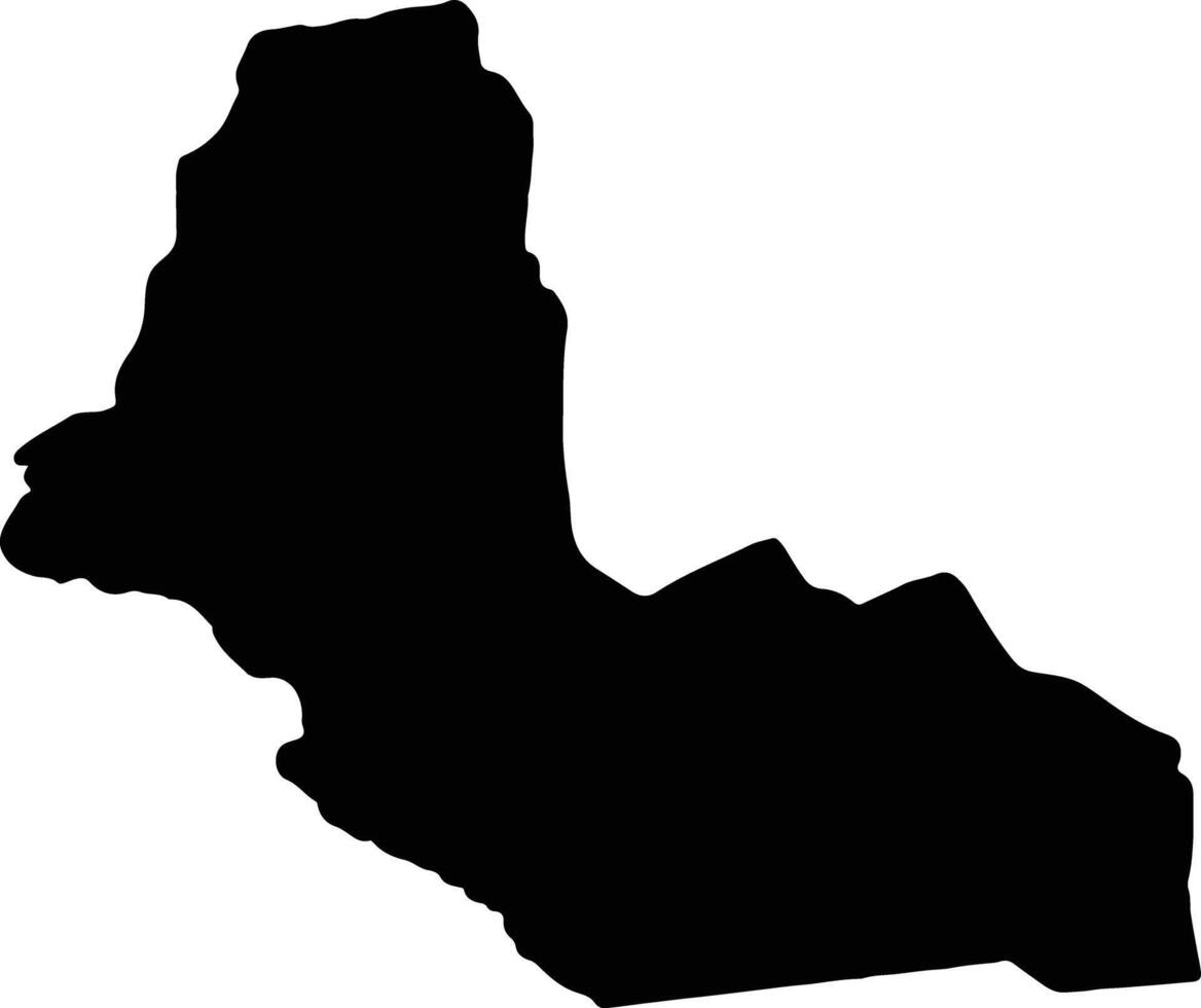 Västra bahr el ghazal s sudan silhuett Karta vektor