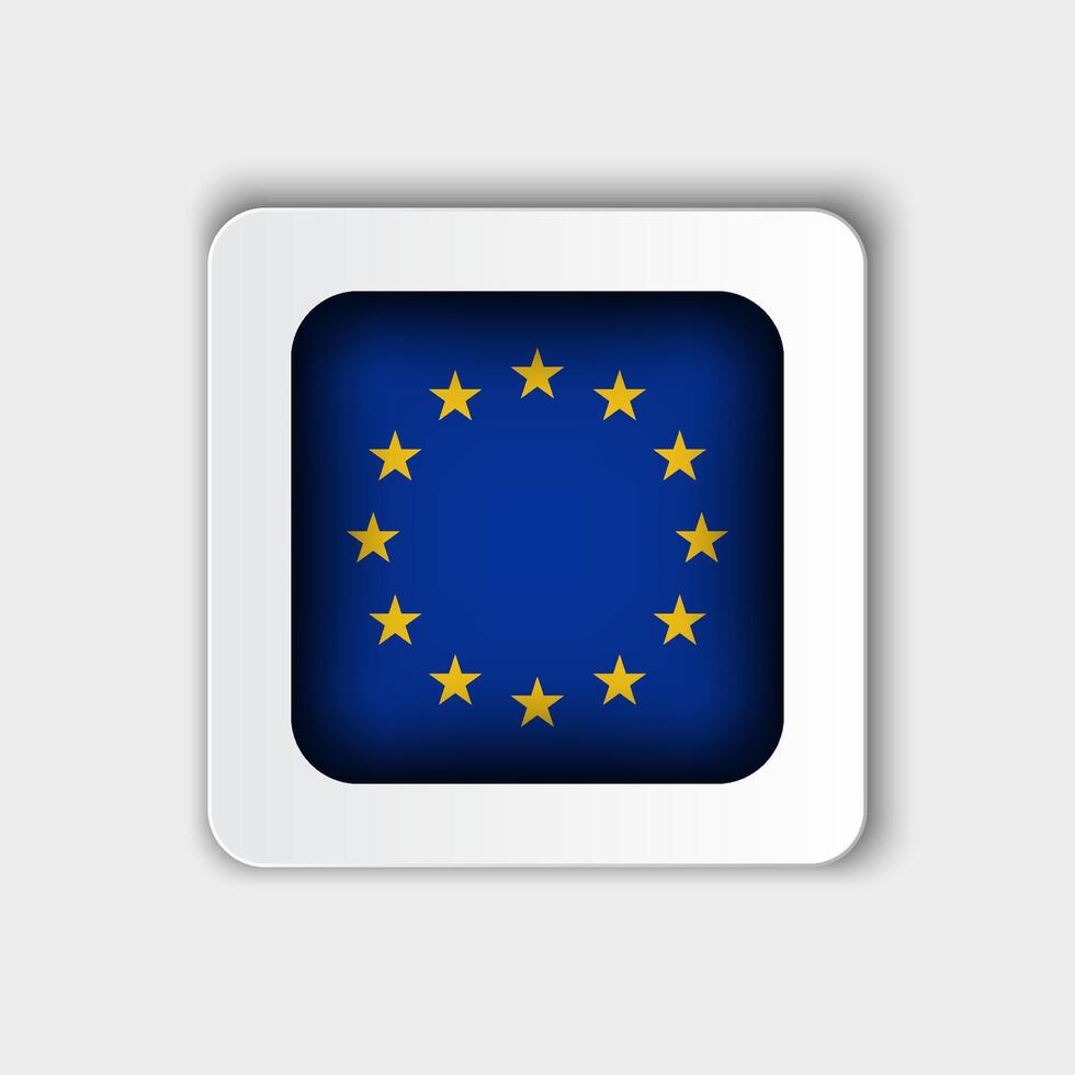 europeisk union flagga knapp platt design vektor