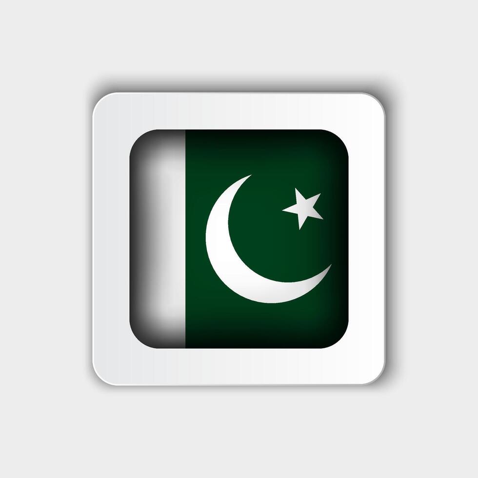 Pakistan Flagge Taste eben Design vektor