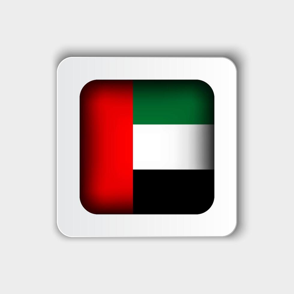 vereinigt arabisch Emirate Flagge Taste eben Design vektor