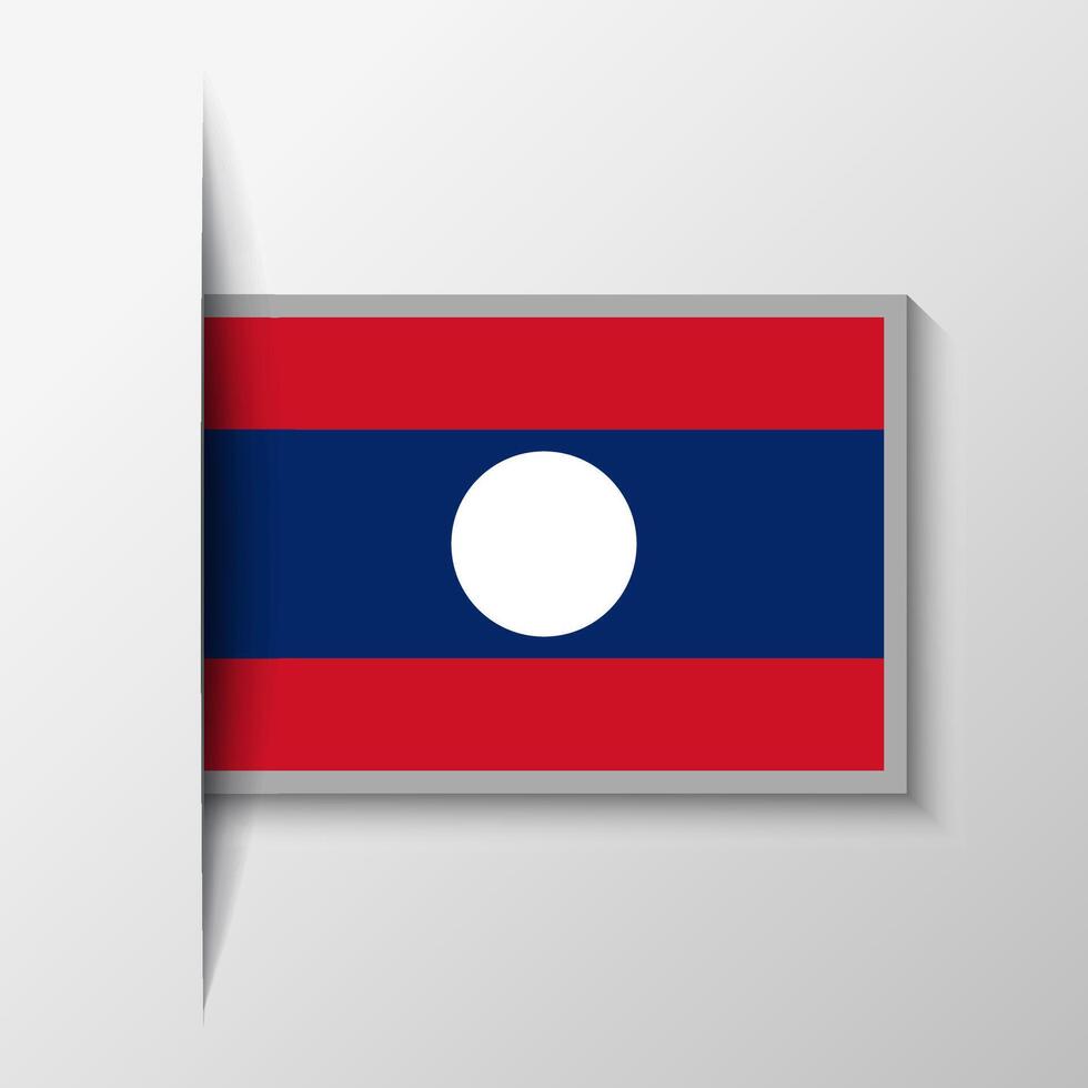 Vektor rechteckig Laos Flagge Hintergrund