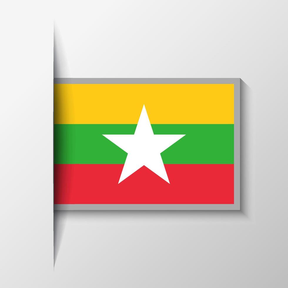 Vektor rechteckig Myanmar Flagge Hintergrund