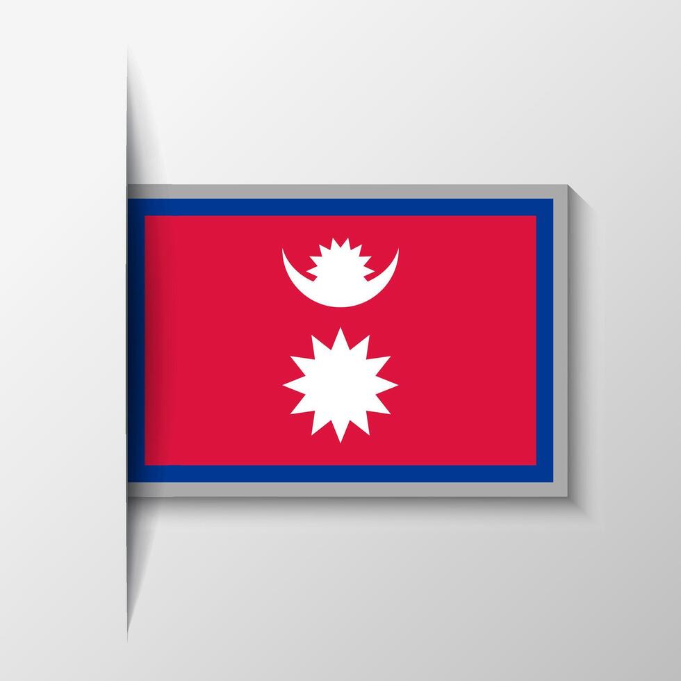 Vektor rechteckig Nepal Flagge Hintergrund