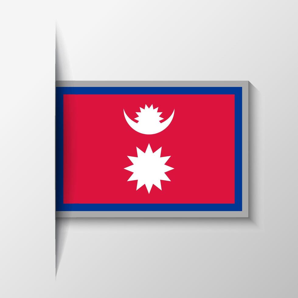 vektor rektangulär nepal flagga bakgrund