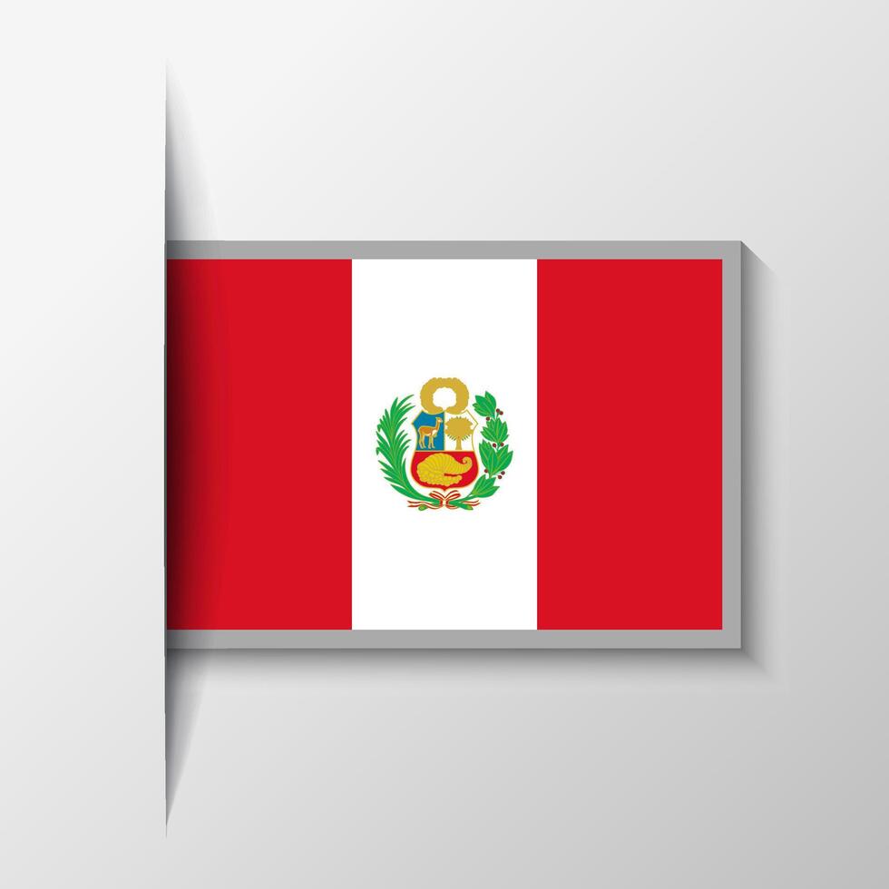 Vektor rechteckig Peru Flagge Hintergrund