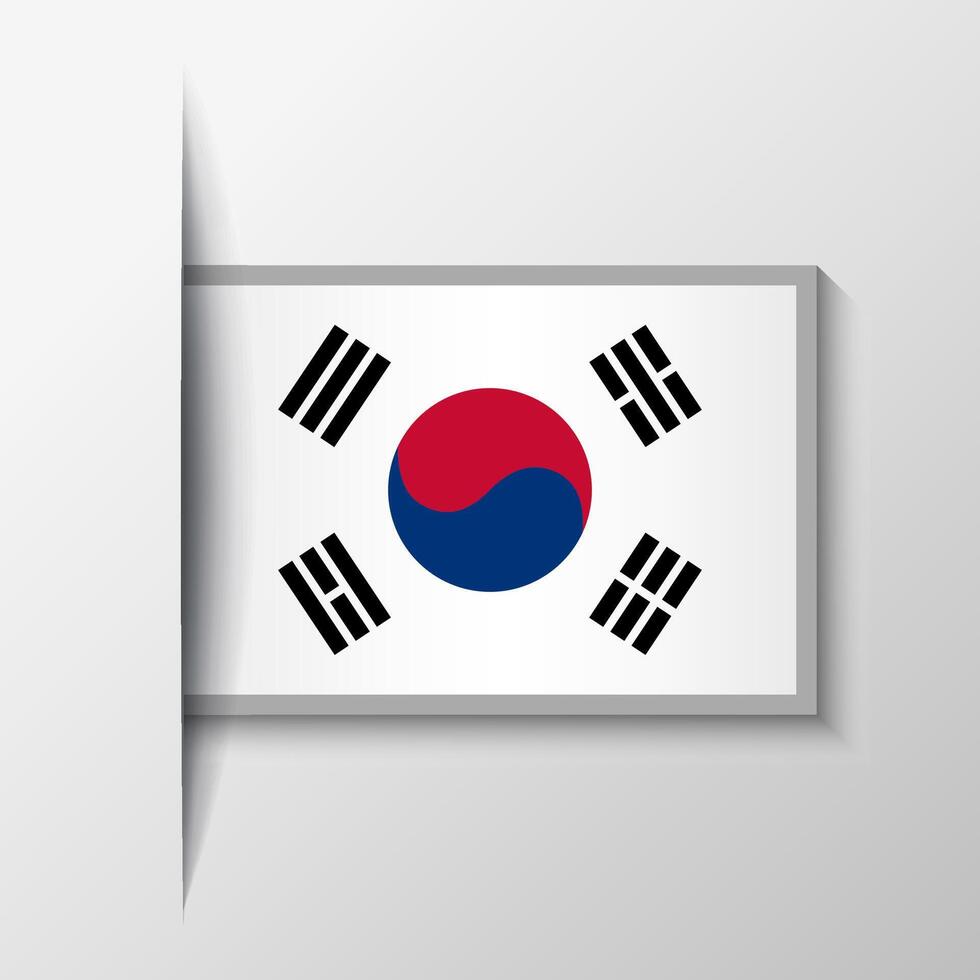 Vektor rechteckig Süd Korea Flagge Hintergrund