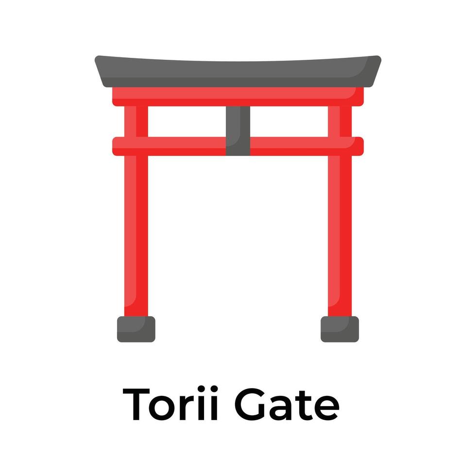 torii Tor Vektor Design im modern Stil isoliert auf Weiß Hintergrund