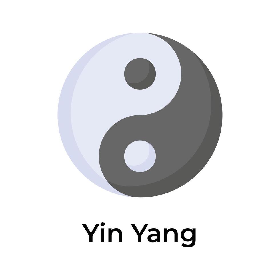 ein Chinesisch Yin Yang Symbol Vektor Design isoliert auf Weiß Hintergrund