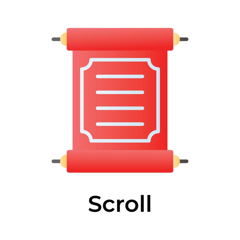 visuellt lockande ikon av kinesisk skrolla i trendig design stil vektor