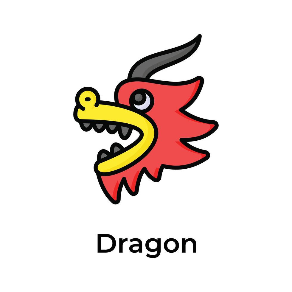 kinesisk symbol av drake skön vektor design isolerat på vit bakgrund