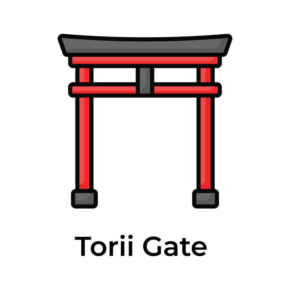 torii Tor Vektor Design im modern Stil isoliert auf Weiß Hintergrund