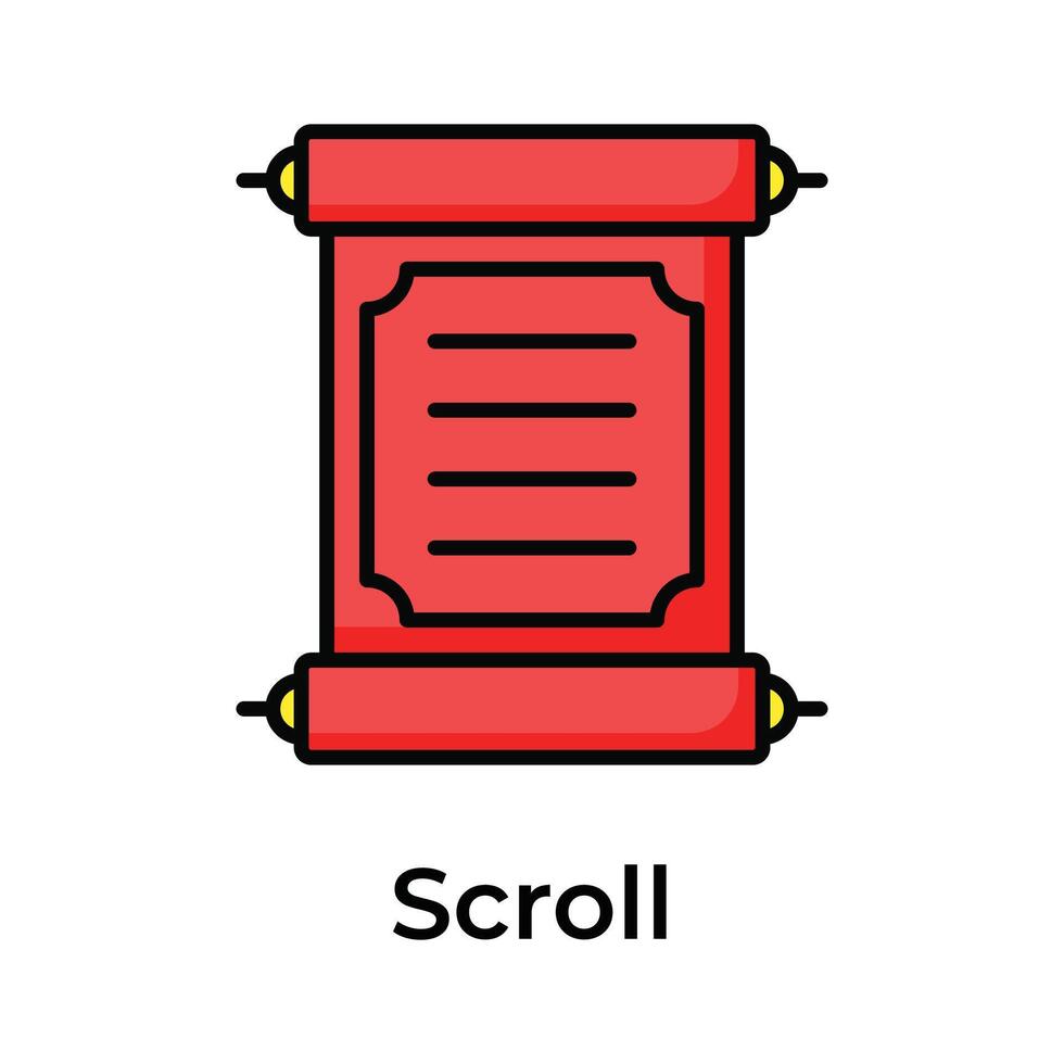 visuellt lockande ikon av kinesisk skrolla i trendig design stil vektor