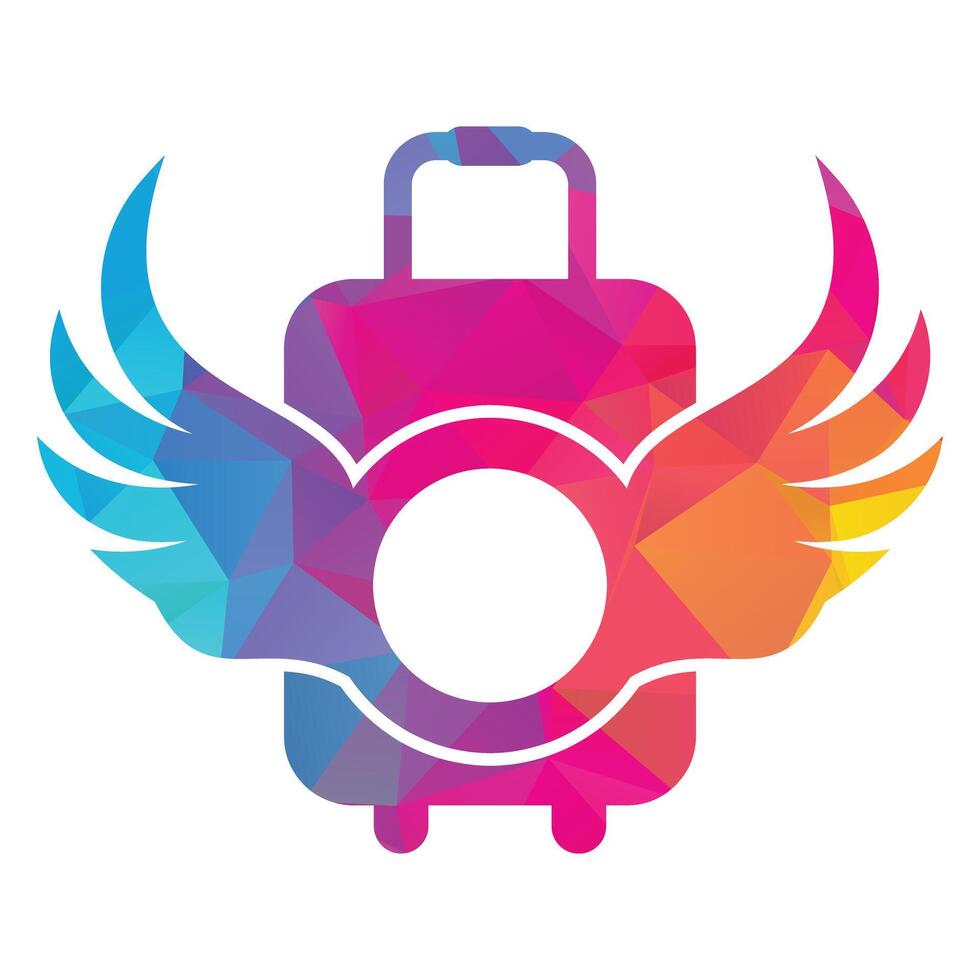 vingar väska resa kreativ logotyp design illustration. vektor