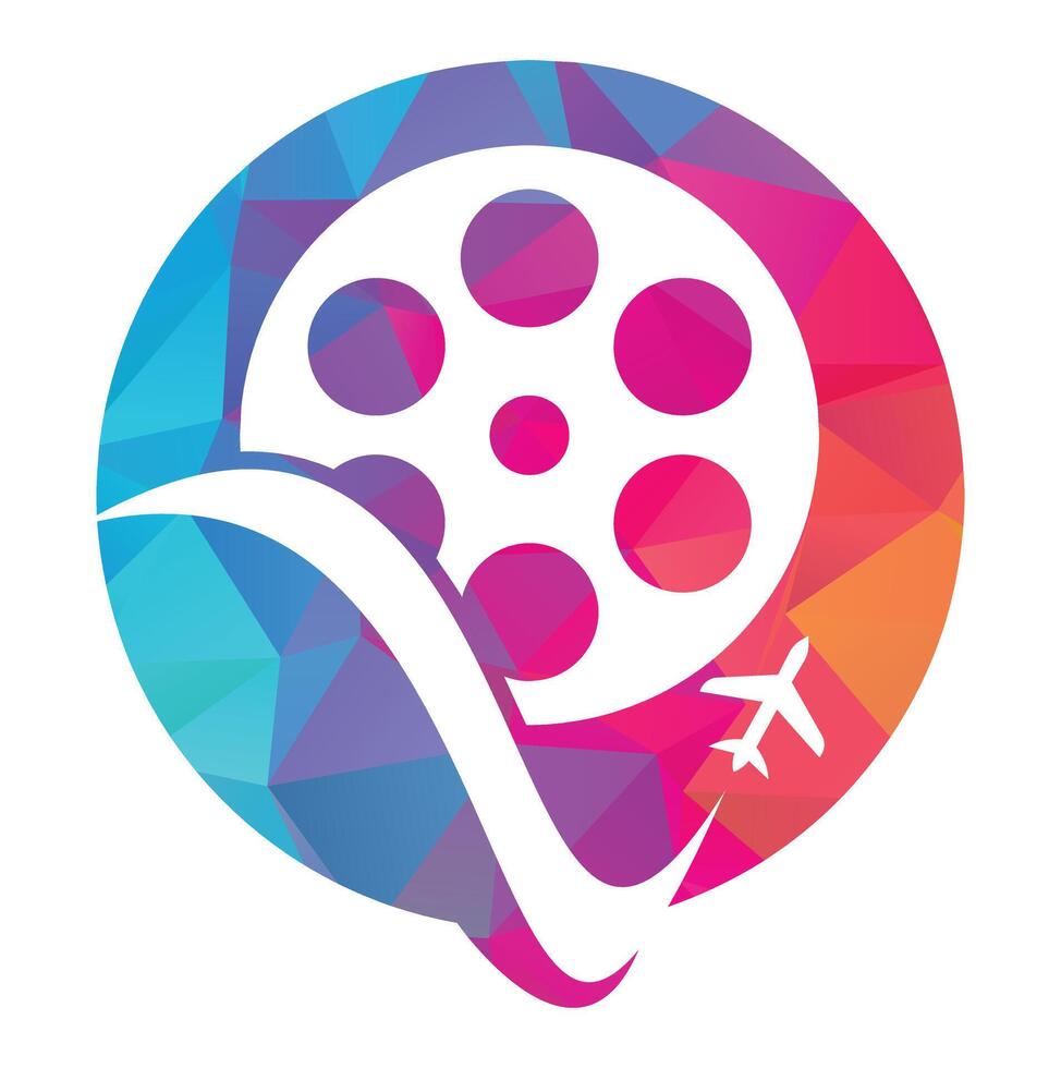 Reise Film Logo Design Vektor Symbol.