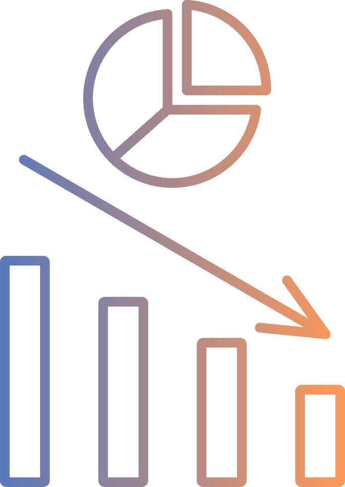 Symbol für den Gradienten der Kreisdiagrammlinie vektor