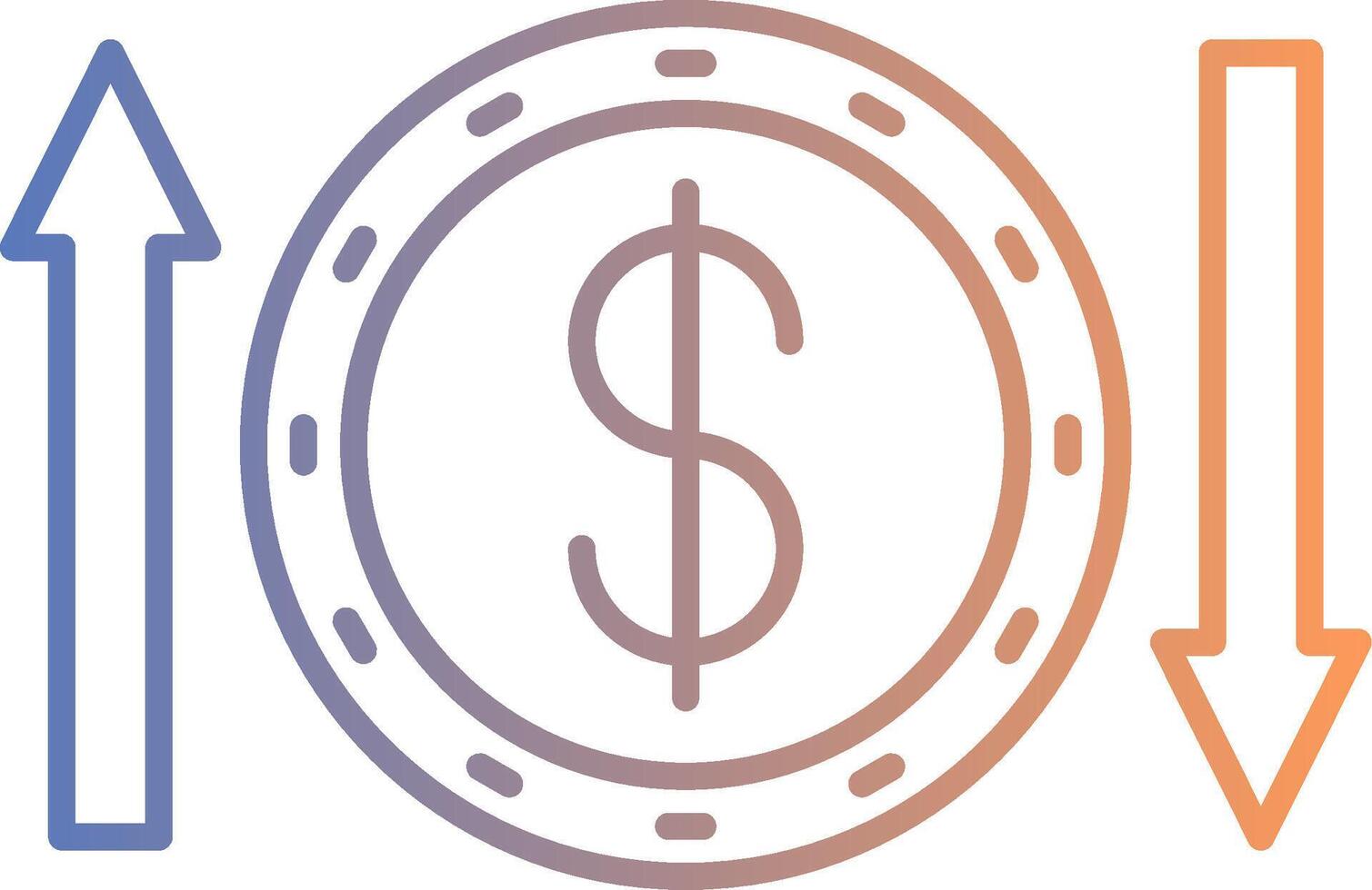 Symbol für den Gradienten der Geldüberweisungslinie vektor