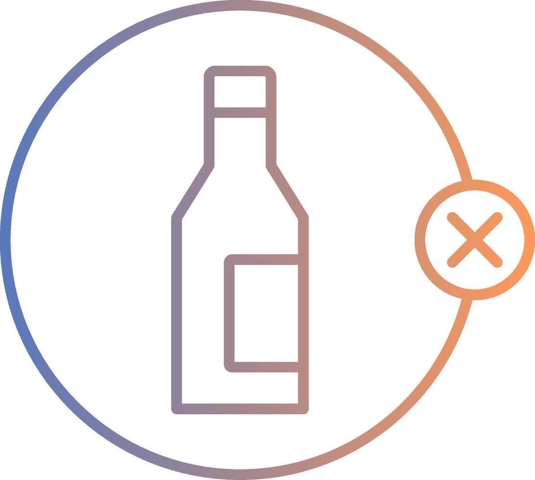 ingen alkohol linje gradient ikon vektor