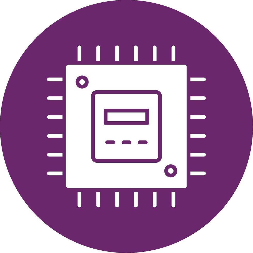 processor glyf cirkel ikon vektor