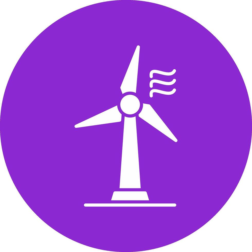 Wind Turbine Glyphe Kreis Symbol vektor