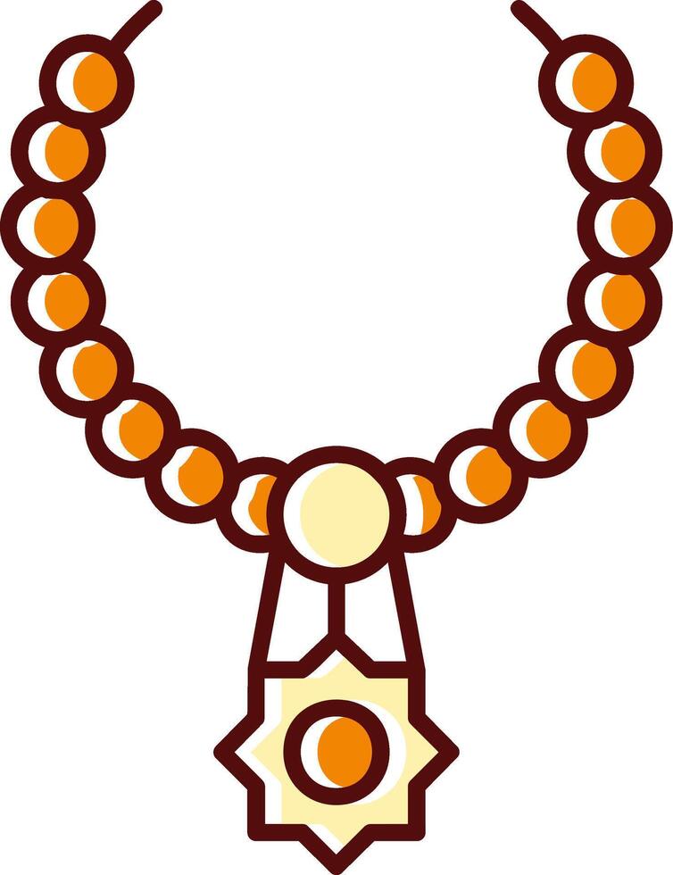 Halskette gefüllt ausgerutscht retro Symbol vektor