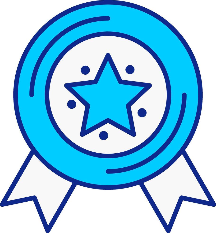 medalj blå fylld ikon vektor