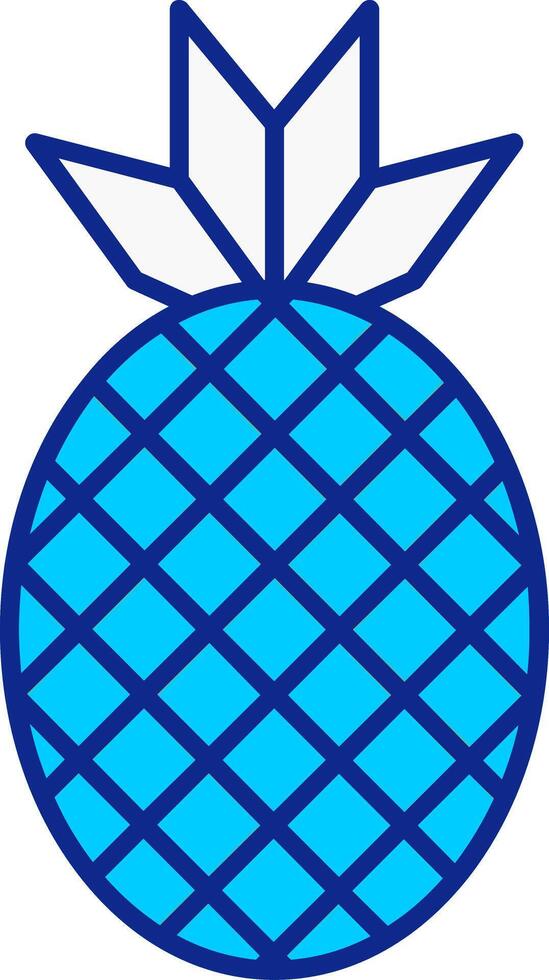 ananas blå fylld ikon vektor