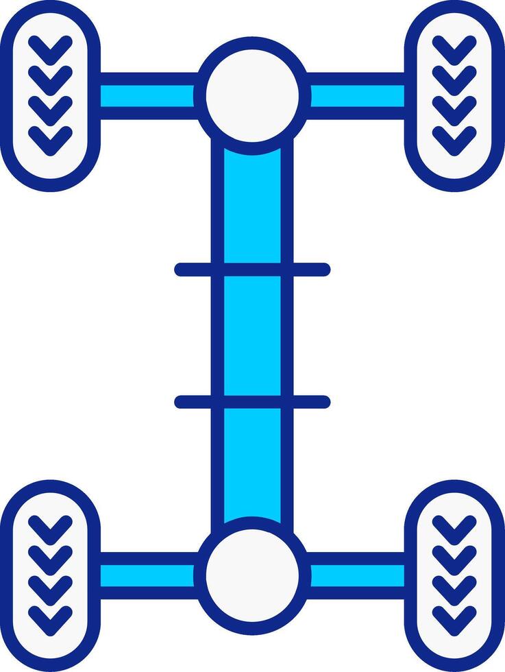 Chassis Blau gefüllt Symbol vektor