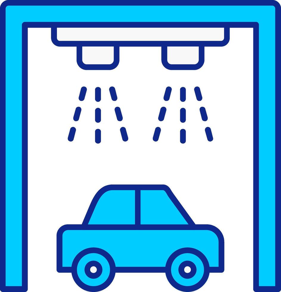 Auto waschen Blau gefüllt Symbol vektor