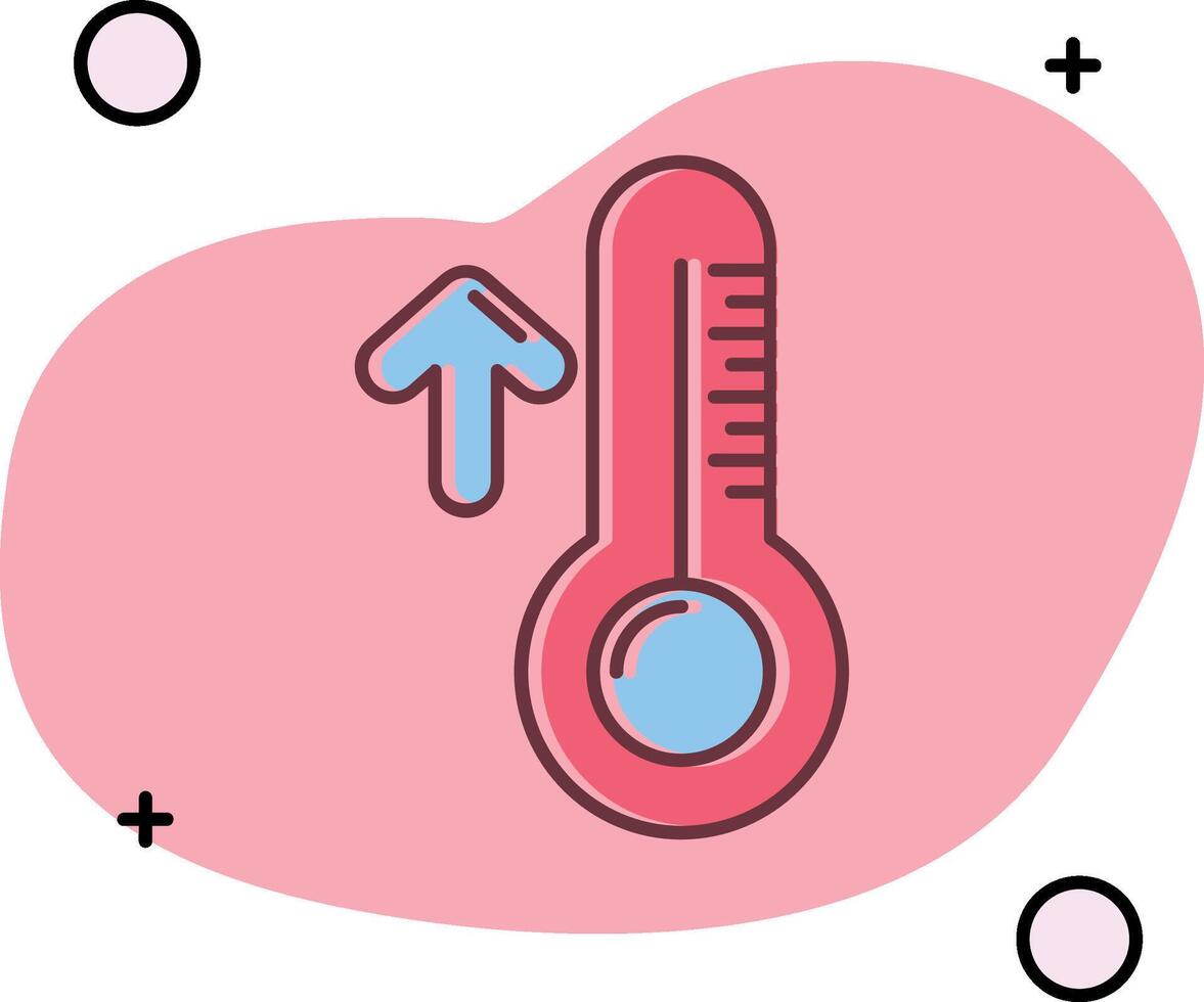 hoch Temperatur rutschte aus Symbol vektor