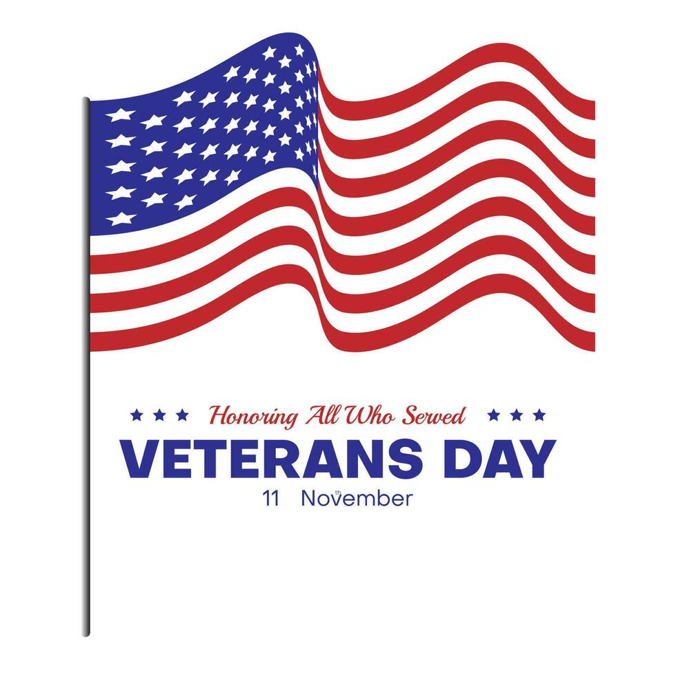 veterans dag bakgrund amerikansk flagga. hedra alla som tjänade. 11 november vektor