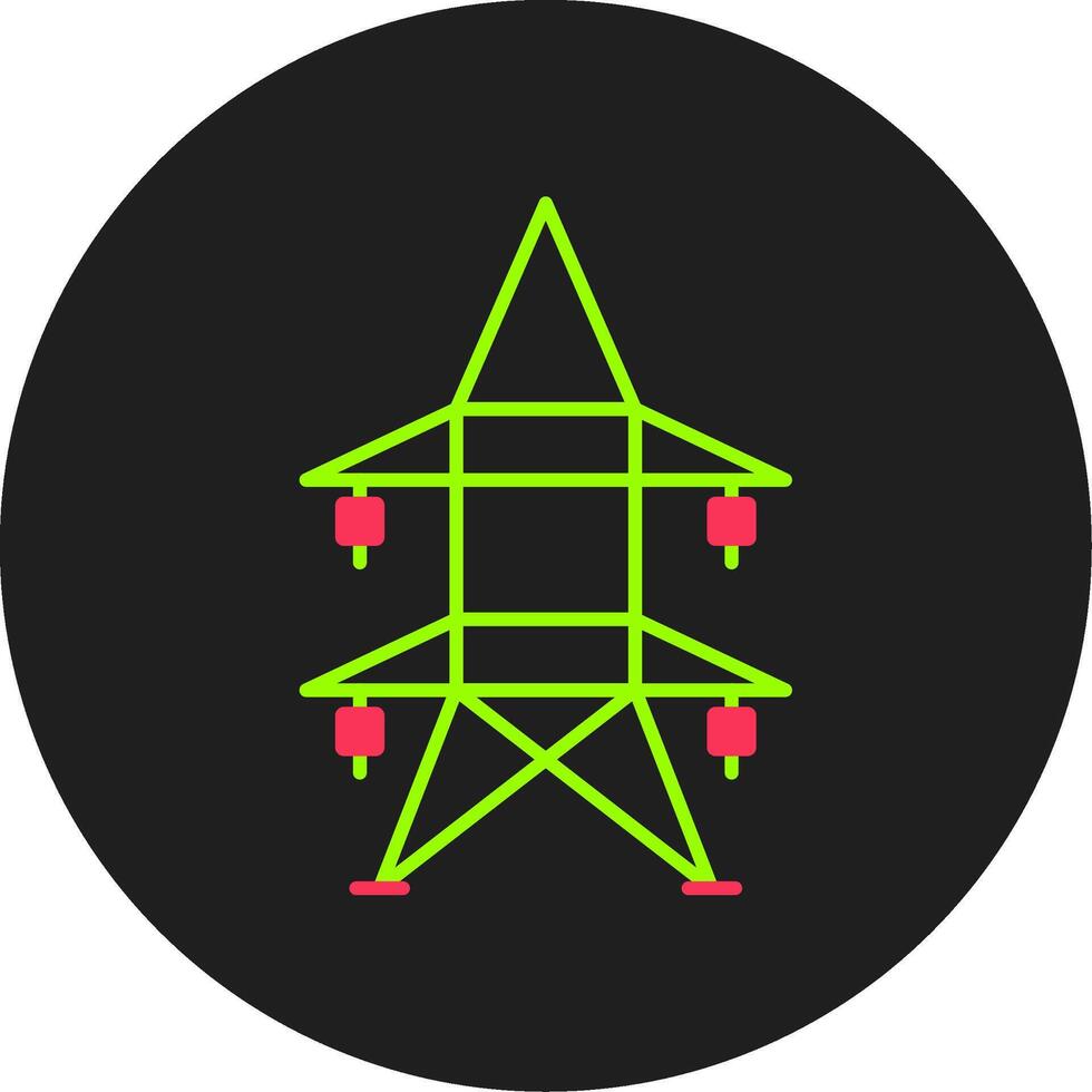 Glyphen-Kreissymbol für elektrischen Turm vektor
