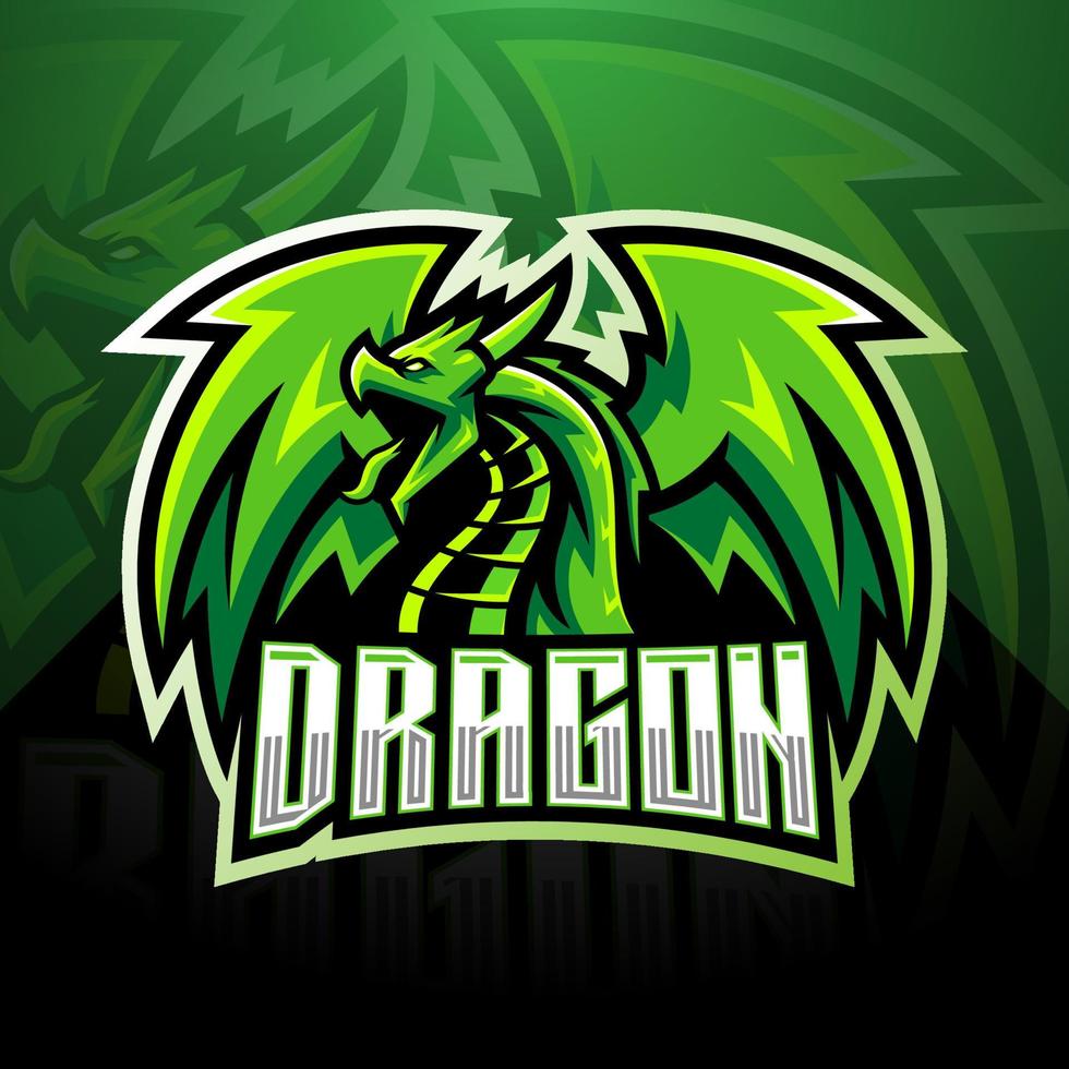 Drachen-Esport-Maskottchen-Logo-Design vektor