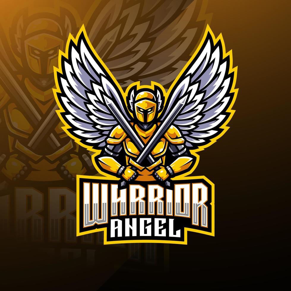 Warrior angel esport maskot-logotypdesign vektor