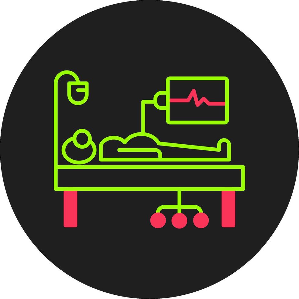 medicinsk övervakning glyf cirkel ikon vektor