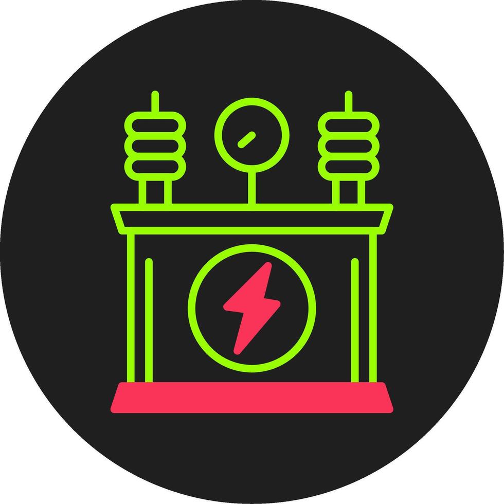 Stromtransformator-Glyphe-Kreis-Symbol vektor