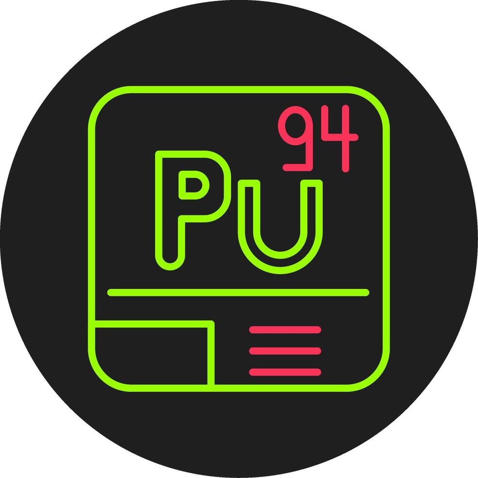 Plutonium Glyphe Kreis Symbol vektor
