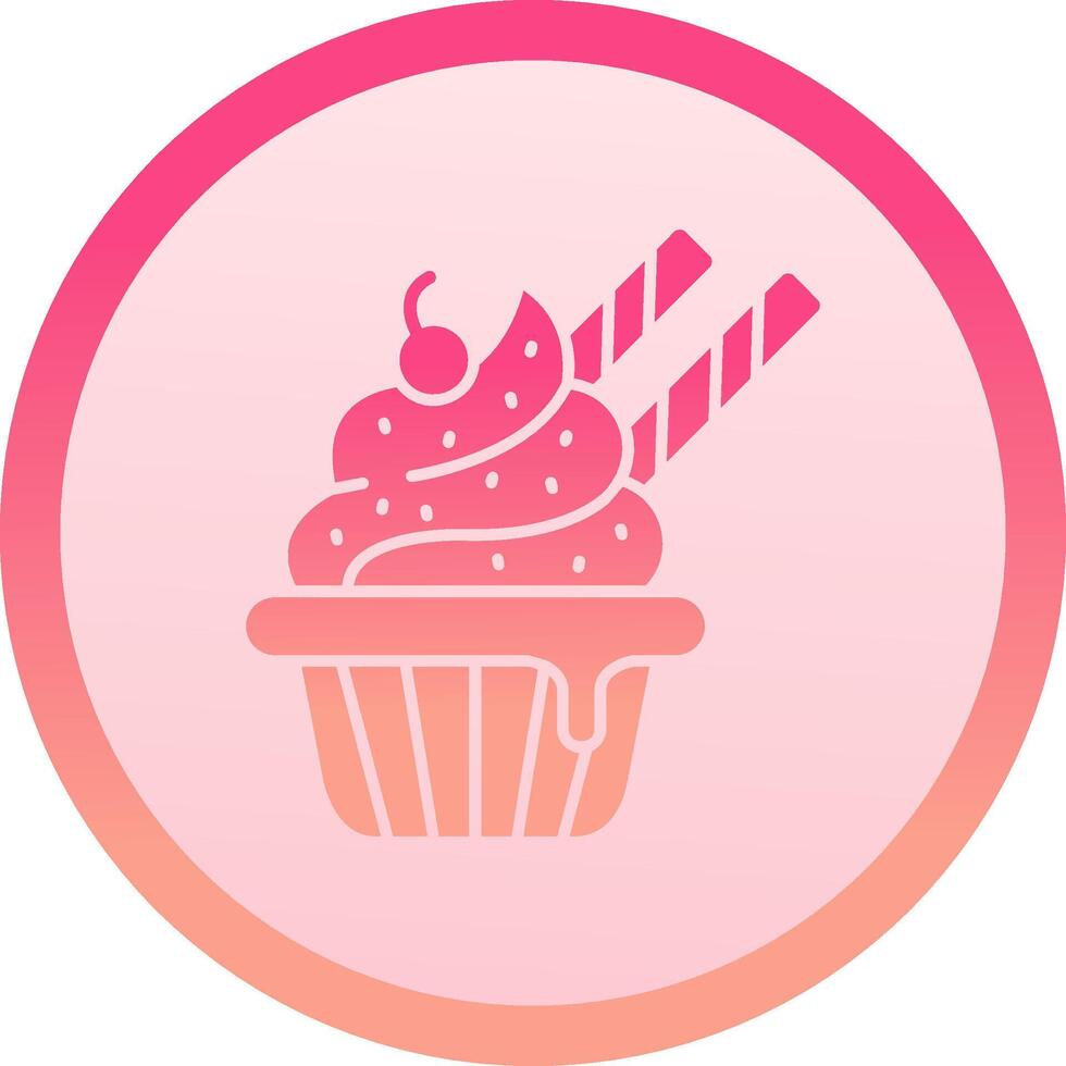 Cupcake solide Kreis gradeint Symbol vektor