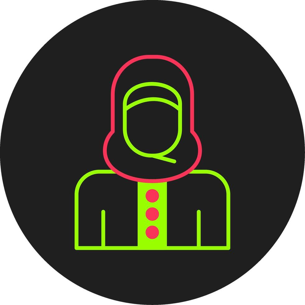 islamisch Frau Glyphe Kreis Symbol vektor