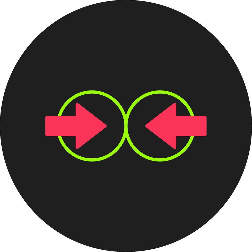 kollision glyf cirkel ikon vektor