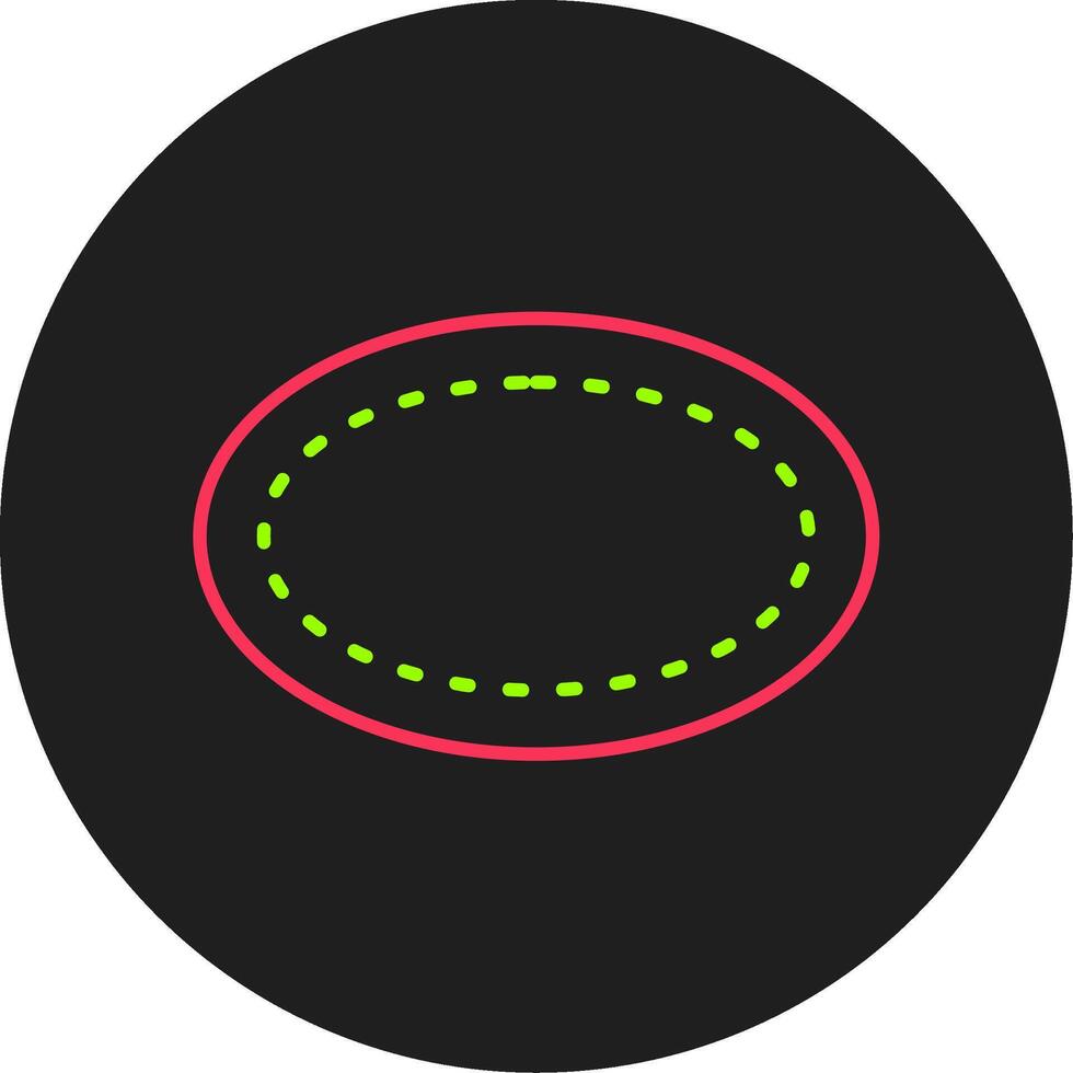 oval glyf cirkel ikon vektor