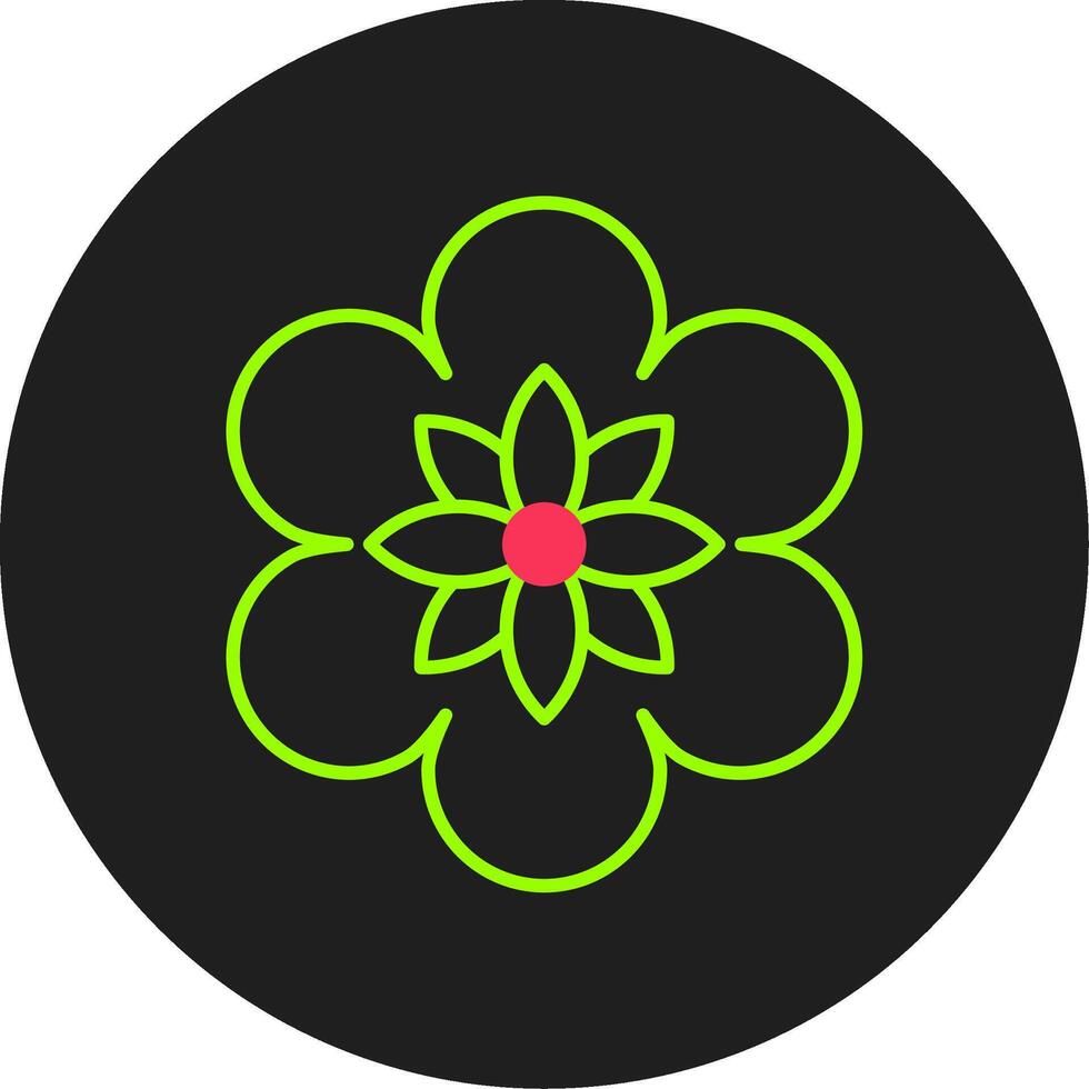 blomma glyf cirkel ikon vektor
