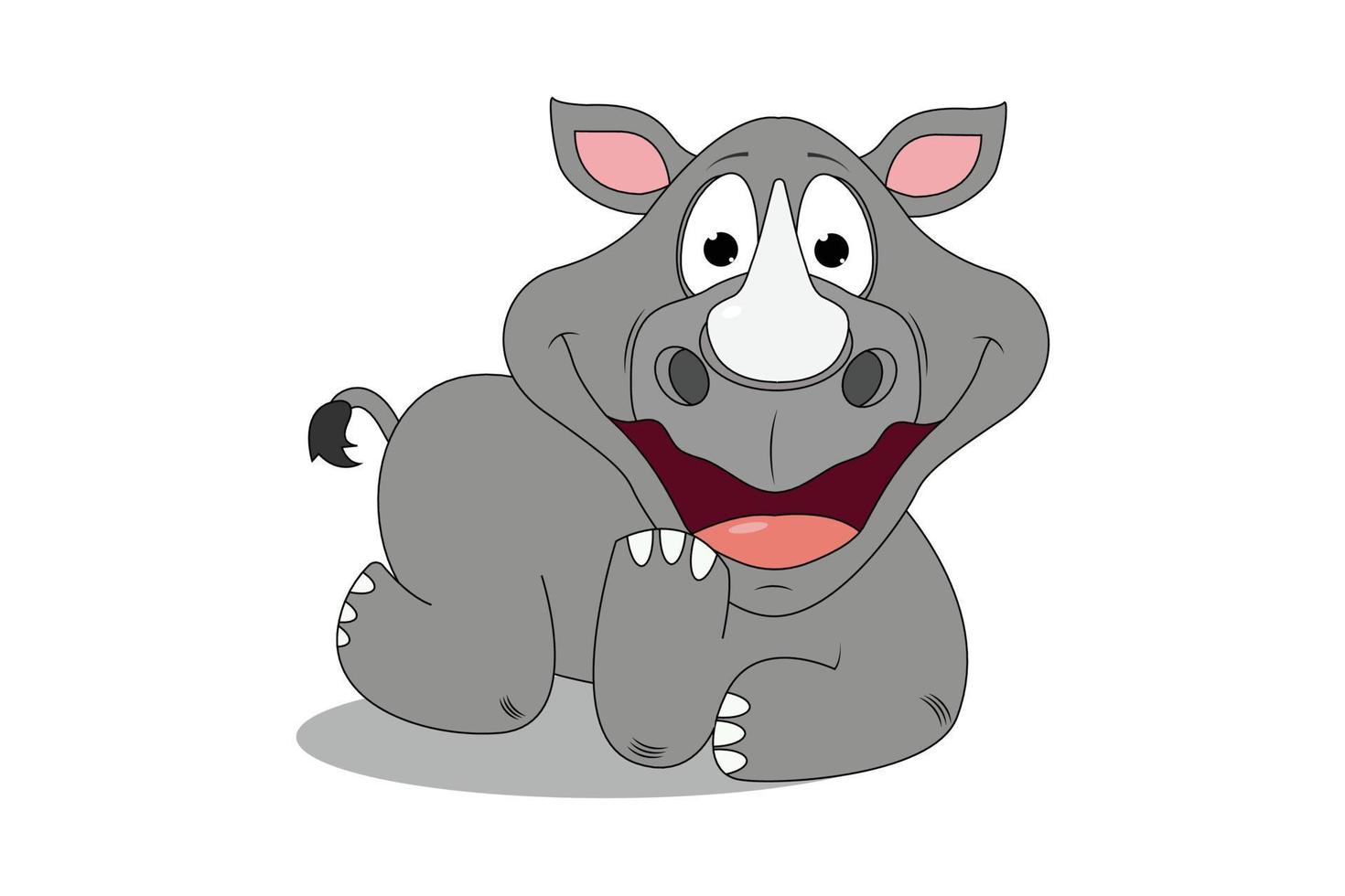 söt rhino djur tecknad illustration vektor