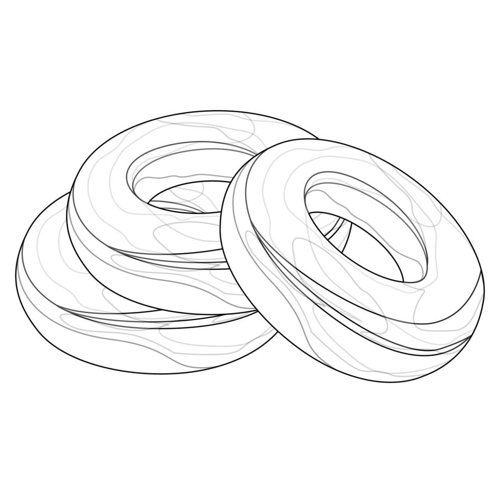 Vektorbild von Bagels isoliert auf weißem Hintergrund vektor