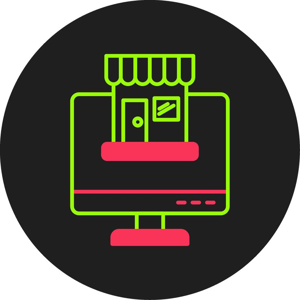Online-Shopping-Glyphe-Kreis-Symbol vektor