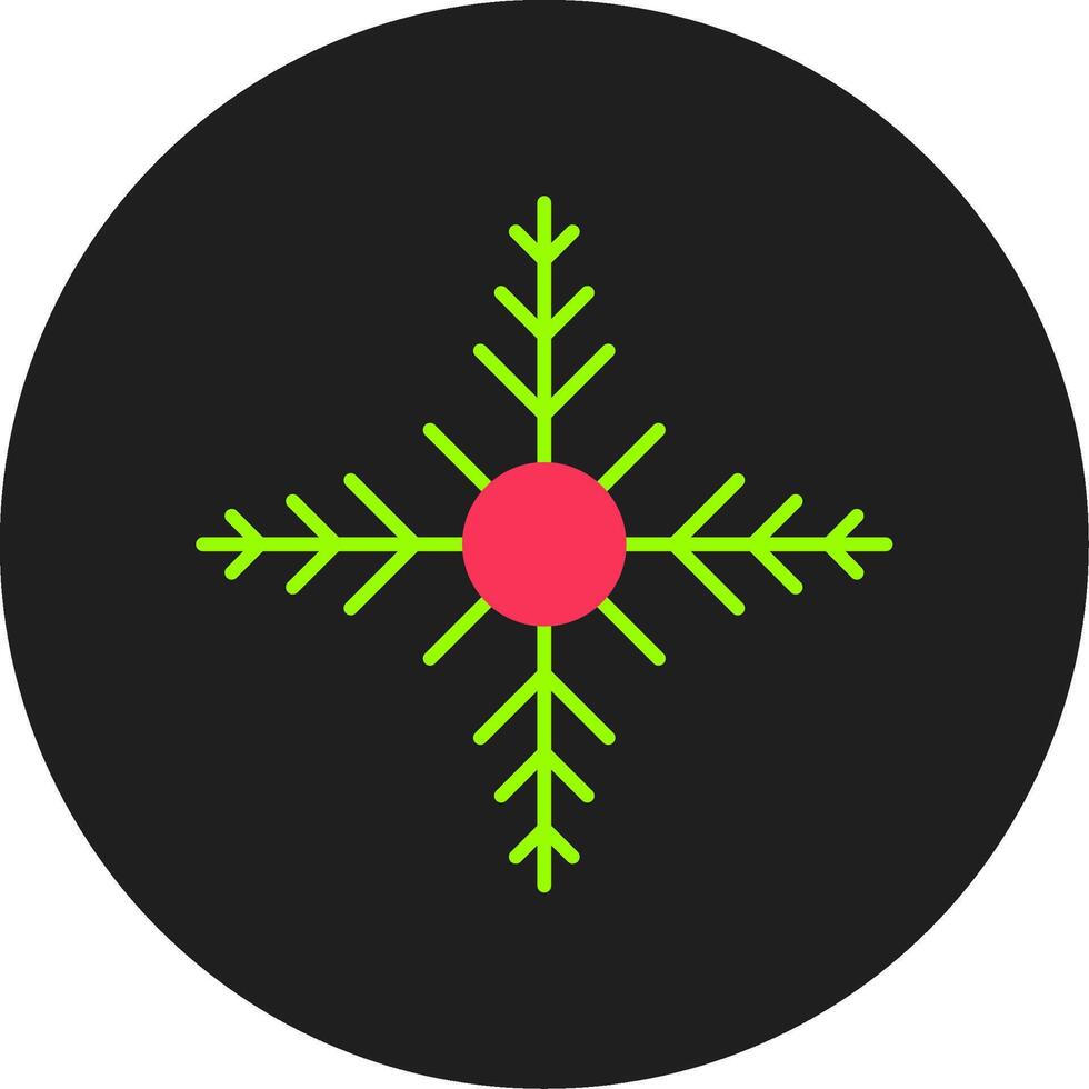 snöflinga glyf cirkel ikon vektor