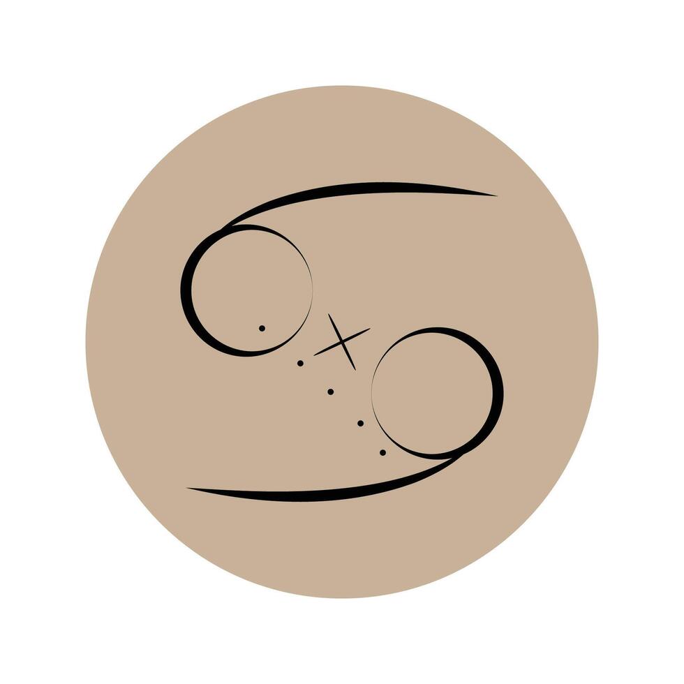 das Tierkreis Zeichen ist Zwillinge. Vektor Symbol im ein Beige Grunge Kreis.