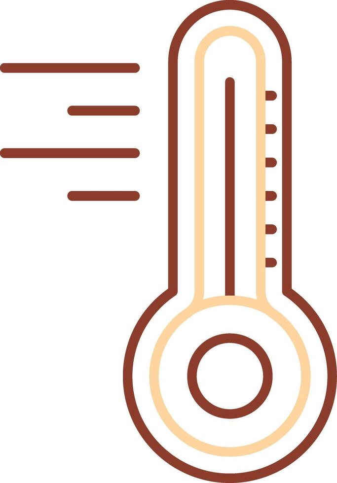 Thermometerlinie zweifarbiges Symbol vektor