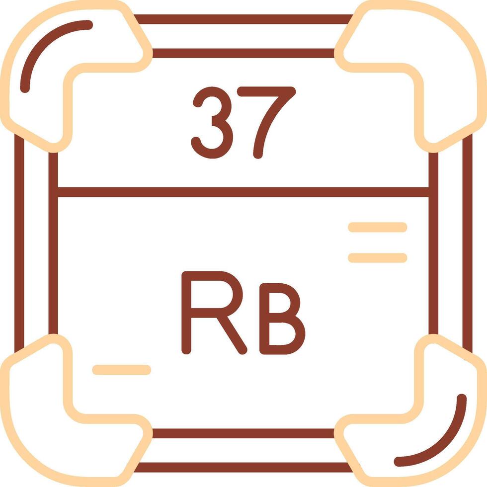 Rubidium Linie zwei Farbe Symbol vektor